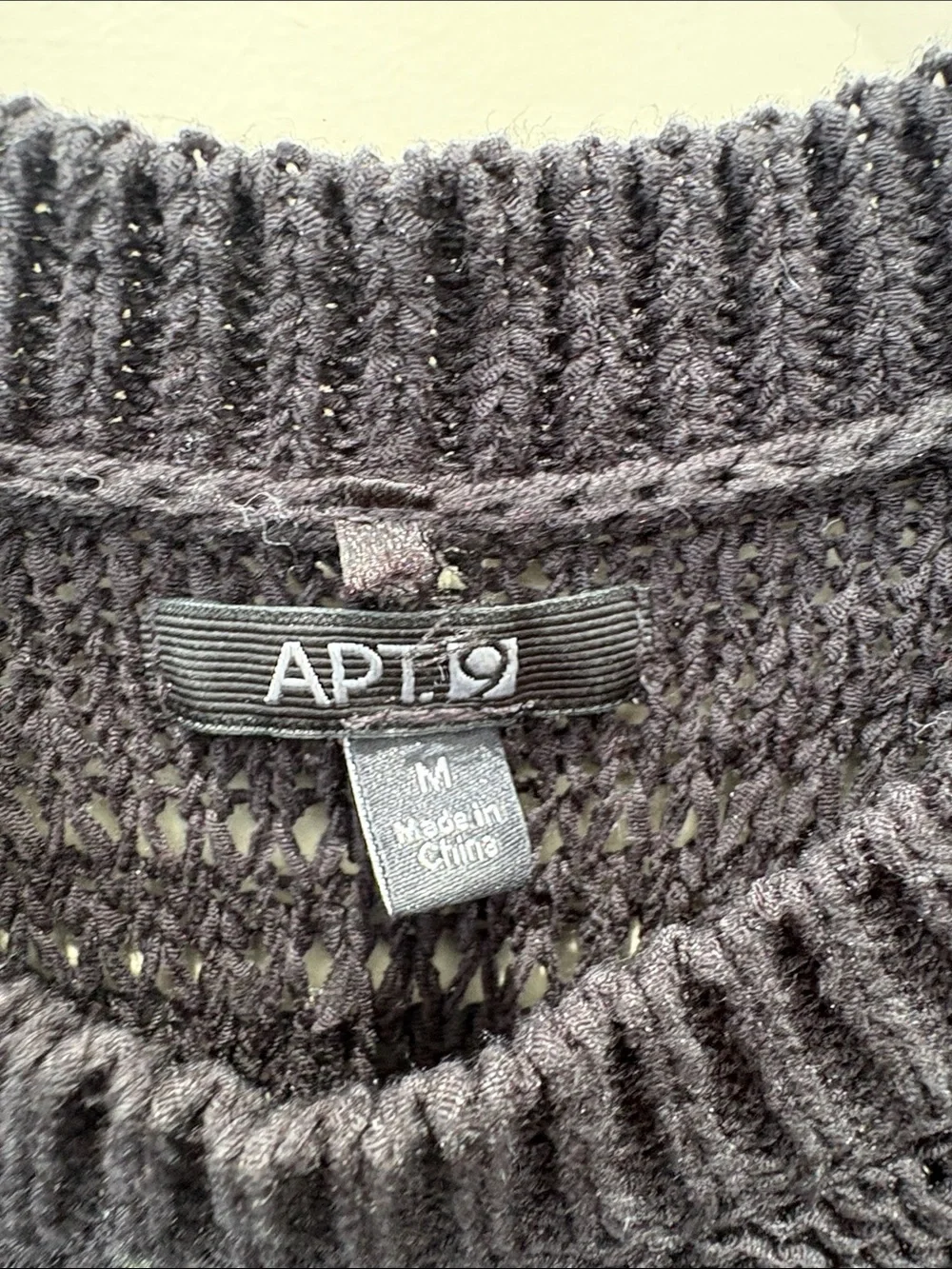Apt. 9 Charcoal Open-Knit Crewneck Sweater